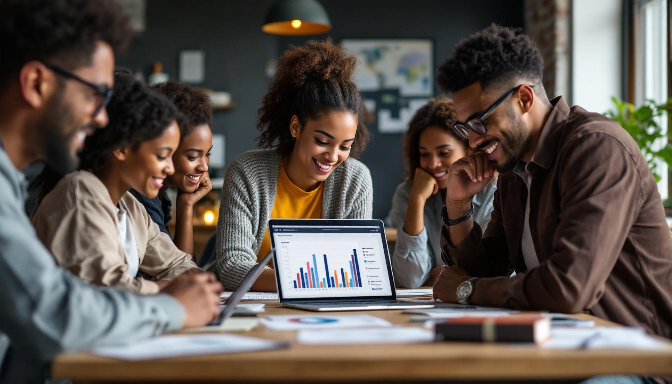 A photograph of a diverse group of students engaged in a collaborative workshop